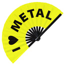 I Love Metal Bamboo Hand Fan