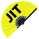 Jit Slang Words hand fan foldable bamboo circuit rave hand fans Gen Z Modern Slangs outfit party supply gear gifts music festival event rave accessories essential for men and women wear