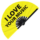 I Love Your Music Bamboo Hand Fan