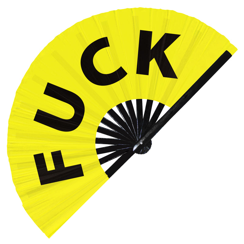 Fuck Hand Fan Foldable Bamboo Circuit Rave Hand Fans FCK Words Expressions Funny Statement Gag Gifts Festival Accessories