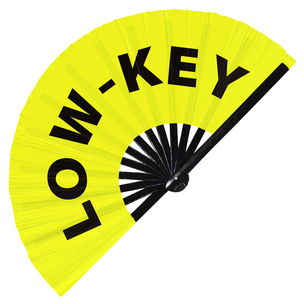 Low-key Low key Slang Words hand fan foldable bamboo circuit rave hand fans Gen Z Modern Slangs outfit party supply gear gifts music festival event rave accessories essential for men and women wear
