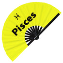 Pisces Zodiac Sign Bamboo Hand Fan