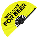 Will Dance for Beer Foldable Bamboo Hand Fan