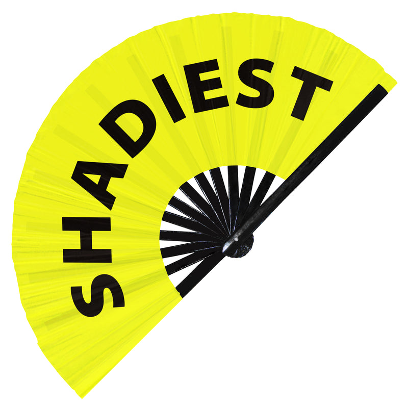 Shadiest Hand Fan Foldable Bamboo Circuit Rave Shady Hand Fan Words Expressions Statement Gag Gifts Festival Party Accessories