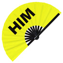 Him Hand Pronouns Bamboo Hand Fan