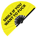Smile if You Want to Fuck Bamboo Hand Fan