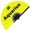 Aquarius Zodiac Sign Bamboo Hand Fan