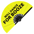Will Dance for Booze Bamboo Hand Fan