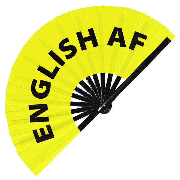 English AF Hand Fan UV Glow English as Fuck Rave Party Festival Concert Event Nationality Fan
