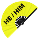 He/Him Bamboo Hand Fan