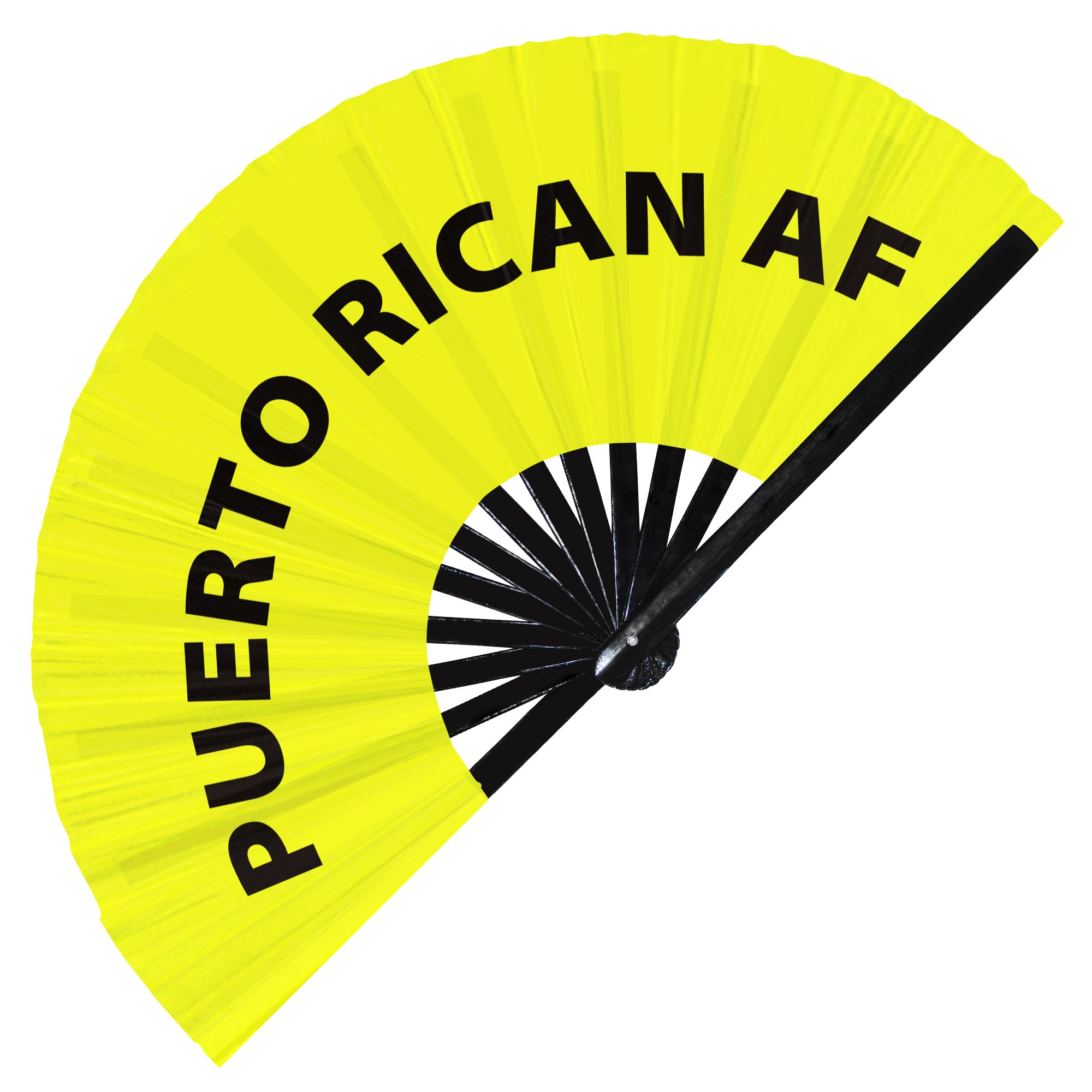 Puerto Rican AF Bamboo Hand Fan