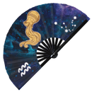Zodiac Sign hand fan Aquarius Aries Cancer Capricorn Gemini Leo Libra Pisces Sagittarius Scorpio Taurus Virgo circuit Rave Party Festival Gifts Accessories