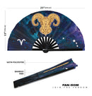 Zodiac Sign Bamboo Hand Fan
