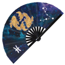 Zodiac Sign Bamboo Hand Fan