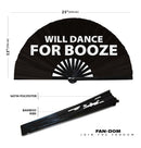 Will Dance for Booze Bamboo Hand Fan