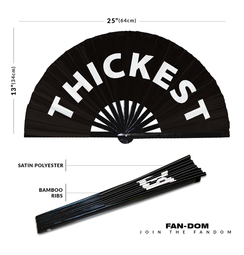 Thickest Hand Fan Foldable Bamboo Circuit Rave Thick Hand Fan Words Expressions Statement Gag Gifts Festival Party Accessories