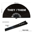They/Them Bamboo Hand Fan