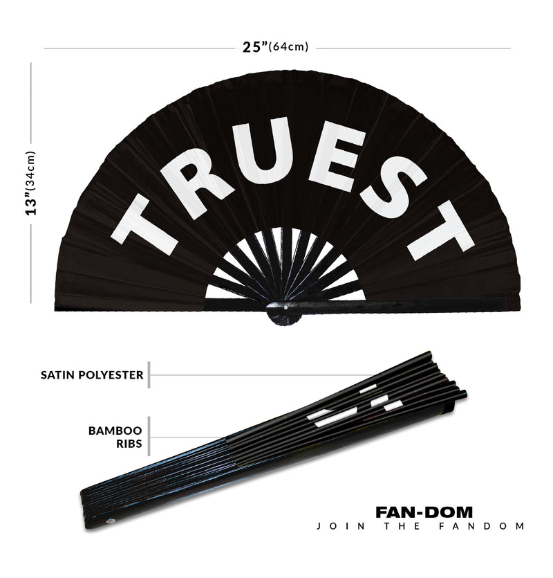 Truest Hand Fan Foldable Bamboo Circuit Rave True Hand Fan Words Expressions Statement Gag Gifts Festival Party Accessories