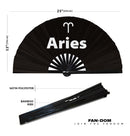 Aries Zodiac Sign - Bamboo hand fan
