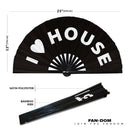 I Love House Bamboo Hand Fan