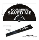 Your Music Saved Me Bamboo hand Fan
