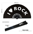 I Love Rock Bamboo Hand Fan