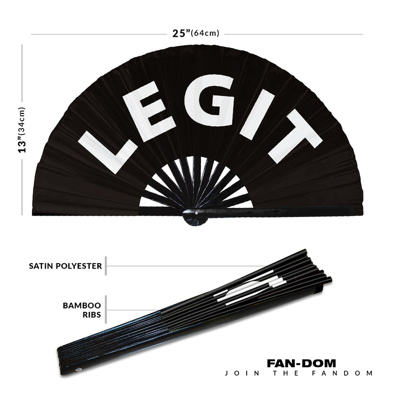 Legit Hand Fan Foldable Bamboo Circuit Rave Hand Fans Slang Words Fan Outfit Party Gear Gifts Music Festival Rave Accessories