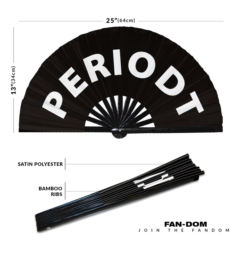 Periodt Hand Fan Foldable Bamboo Circuit Rave Hand Fans Period Words Expressions Funny Statement Gag Gifts Festival Accessories