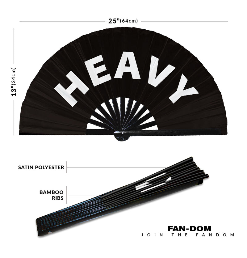 Heavy Hand Fan Party Accessories Folding Fan Bamboo Rave Event Festivals Handheld Fan for Women and Men