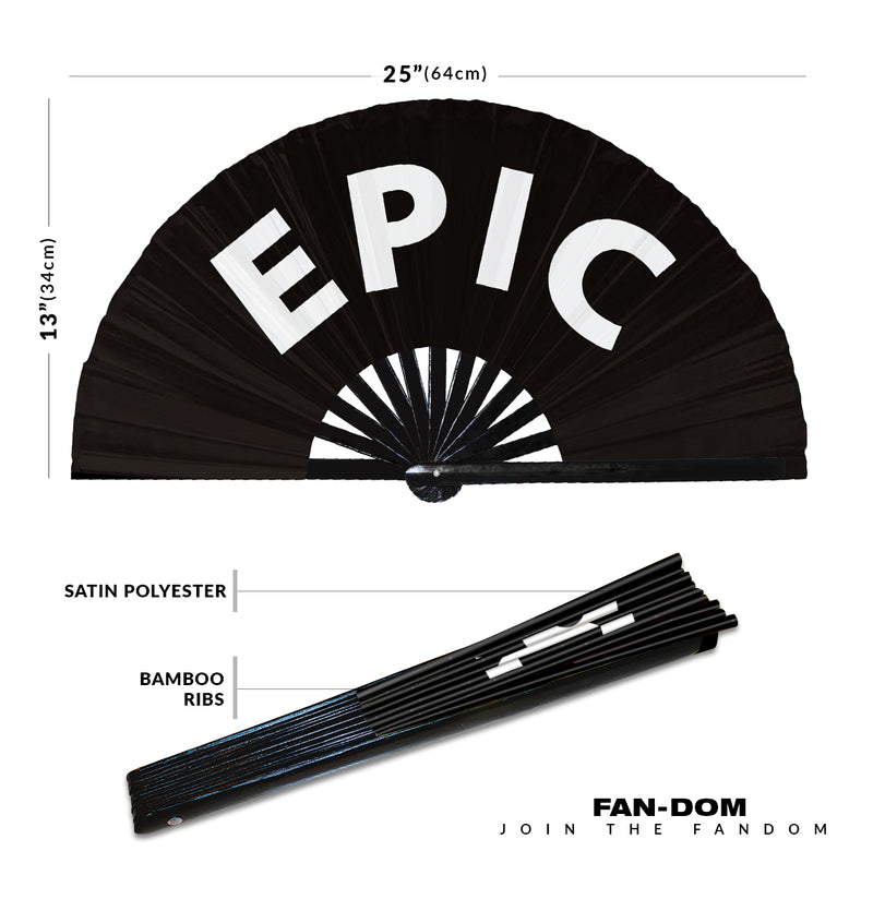Epic Hand Fan Foldable Bamboo Circuit Rave Hand Fans Slang Words Fan Outfit Party Gear Gifts Music Festival Rave Accessories