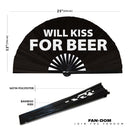 Will Dance for Beer Foldable Bamboo Hand Fan