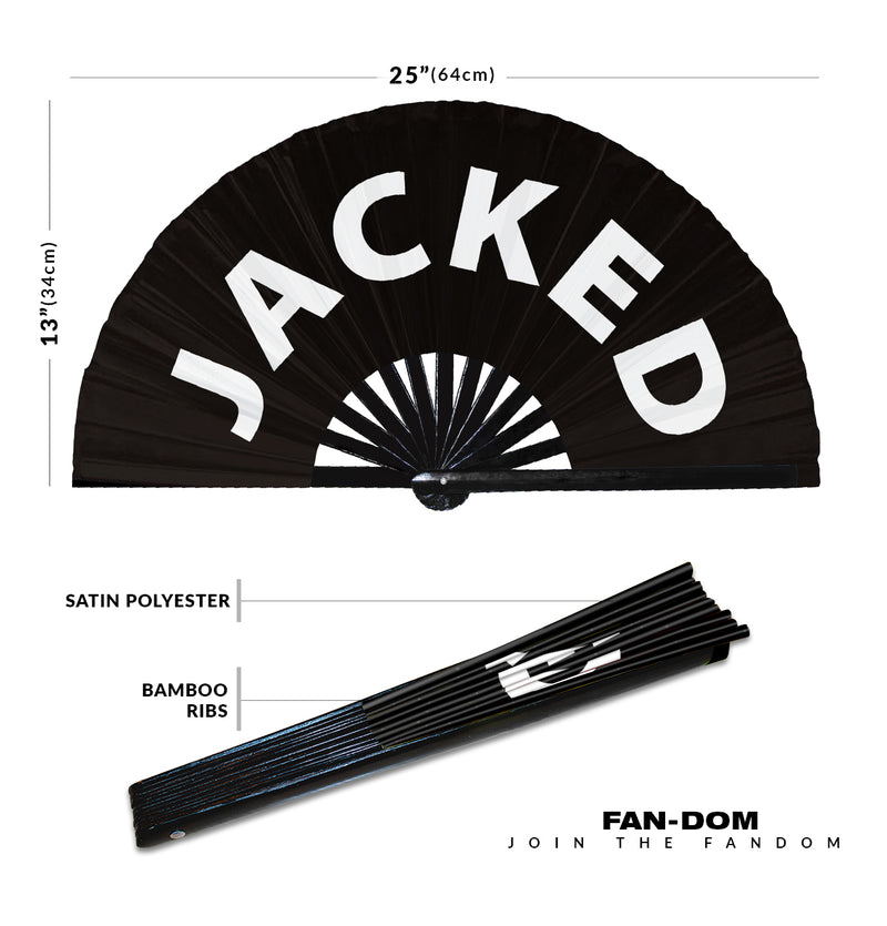 Jacked hand fan foldable bamboo circuit rave hand fans Slang Words Fan outfit party gear gifts music festival rave accessories