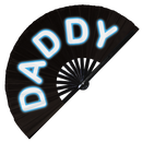 Daddy Neon Glow hand fan foldable bamboo circuit rave hand fans Papi DILF Slang Fan outfit party gear gifts music festival rave accessories