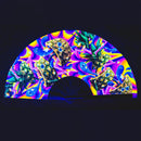 Pineapple UV Glow Hand Fan Large Folding Fan for Festivals Rave Fan Clack Fan