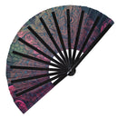 Owls Hand fan UV glow - NO SLEEP large rave fan