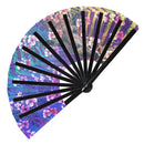 Giraffe UV Glow Bamboo Hand Fan