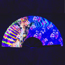 Giraffe UV Glow Hand Fan Large Folding Fans for Festivals, Rave Hand Fan – Party Circuit Festivals Event Fan