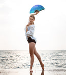 Manta Ray Tribal Bamboo Hand Fan