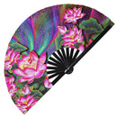 Lotus Flower Bamboo Hand Fan