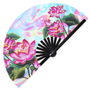 Lotus Flower Bamboo Hand Fan
