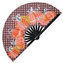 Pumpkin Bamboo Hand Fan
