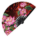 Lotus Flower Bamboo Hand Fan