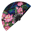 Lotus Flower Bamboo Hand Fan