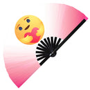 facebook emoji large hand fan folding fan festival fan bamboo hand fan uv glow hand fan Emoticon hand fan Angry Sad Laugh Wow fan Care foldable fan emote clack fan