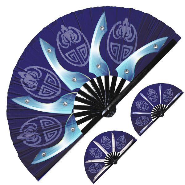 Kitana Hand Fan Folding Fan UV Glow Hand Fans Cosplay Hand Fan Halloween Kitana Fan Folding UV Glow Bamboo Fan Kitana Accessory Kitana Cosplay