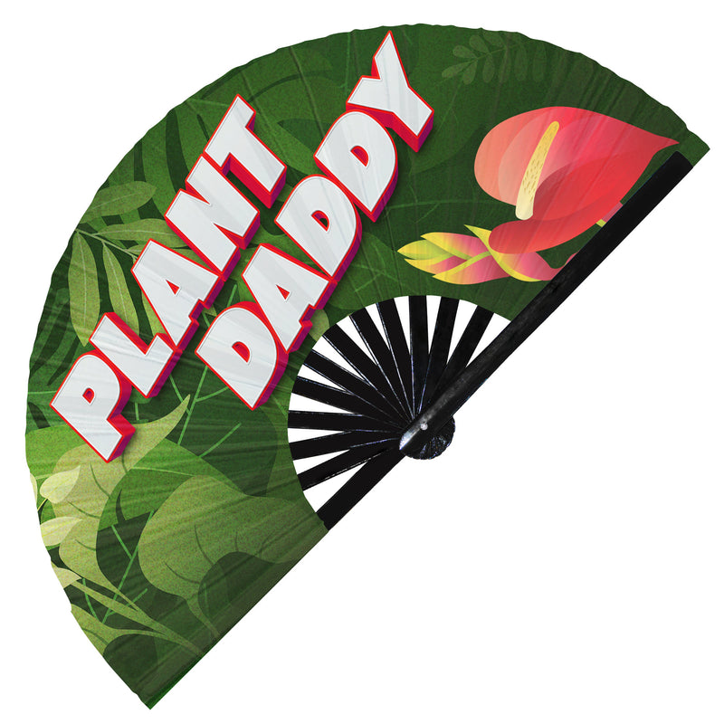 Plant Daddy UV Glow Hand Fan Plant dad Folding Hand Fan Plant papa Handheld Fan Botanist Gift Gardener Gift
