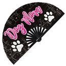 Dog Mom Bamboo Hand Fan