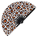 Leopard Print Pattern Bamboo Hand Fan