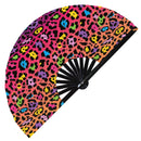 Leopard Print Pattern Bamboo Hand Fan