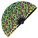 Leopard Print Pattern Bamboo Hand Fan